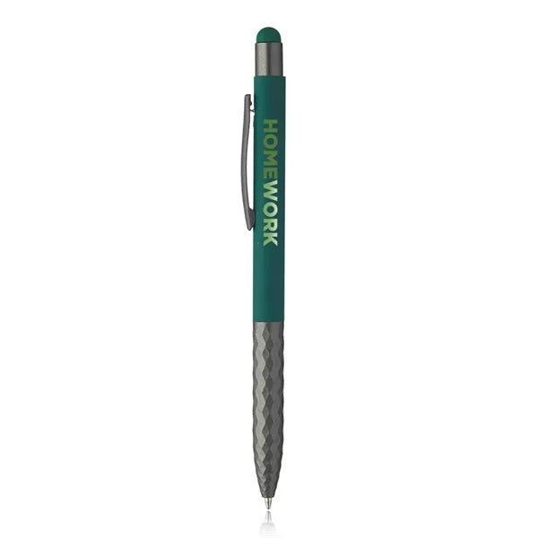 Geometric Aluminum Ball Point Pen with Stylus