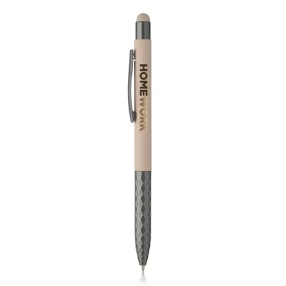 Geometric Aluminum Ball Point Pen with Stylus