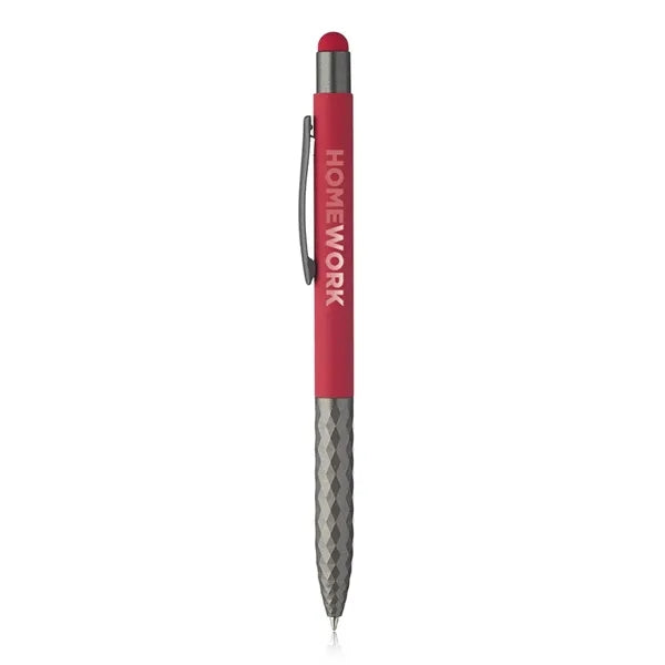 Geometric Aluminum Ball Point Pen with Stylus