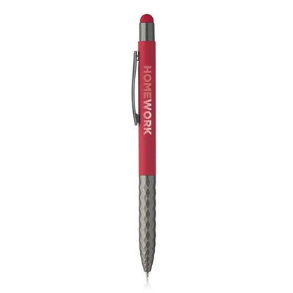 Geometric Aluminum Ball Point Pen with Stylus