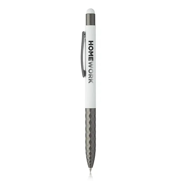 Geometric Aluminum Ball Point Pen with Stylus