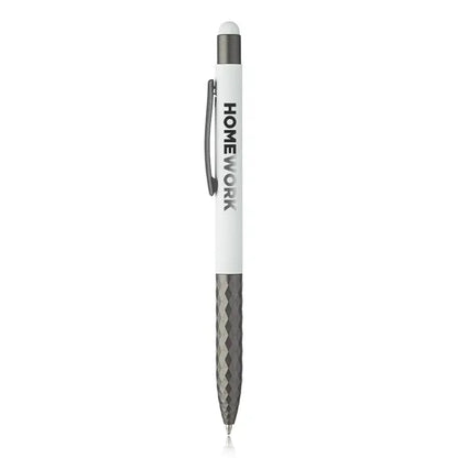 Geometric Aluminum Ball Point Pen with Stylus
