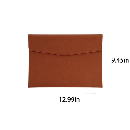 Portable Faux Leather Document Bag Buckle File Folders