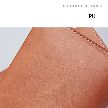 Portable Faux Leather Document Bag Buckle File Folders