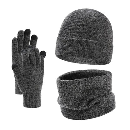 Winter Beanie Hat Scarf Gloves Set