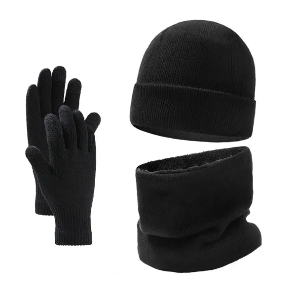 Winter Beanie Hat Scarf Gloves Set