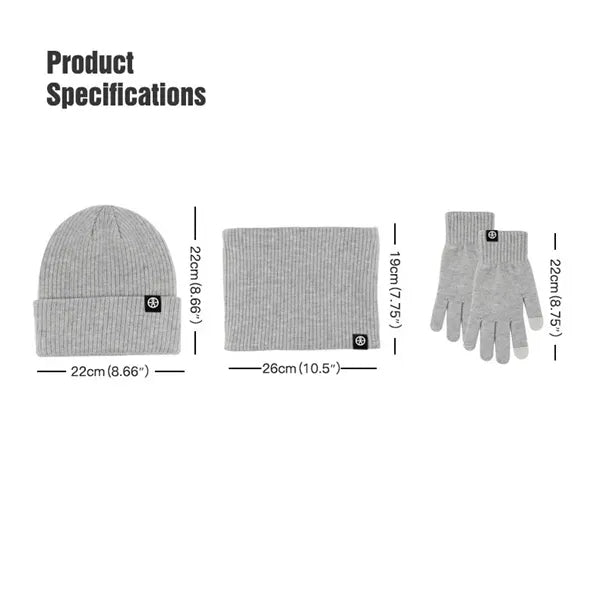 Beanie Hat Scarf Gloves Set For Cold Weather