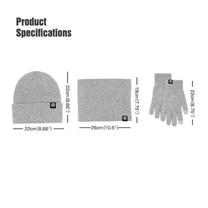 Beanie Hat Scarf Gloves Set For Cold Weather