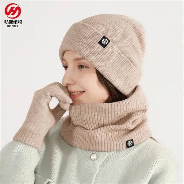 Beanie Hat Scarf Gloves Set For Cold Weather