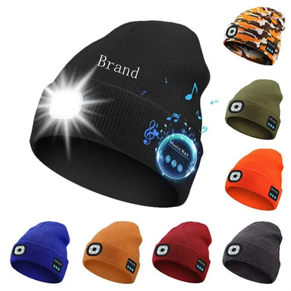 LED Light Up Acrylic Knit Hat Wireless Music Cap