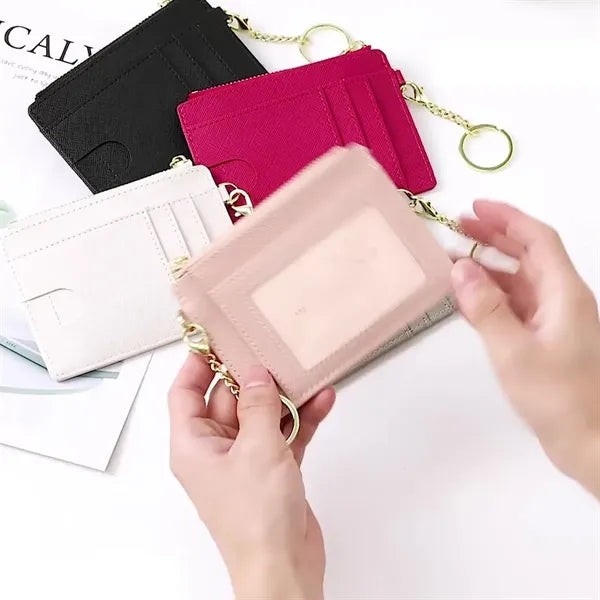 Multi-card slot portable practical keychain mini card holder
