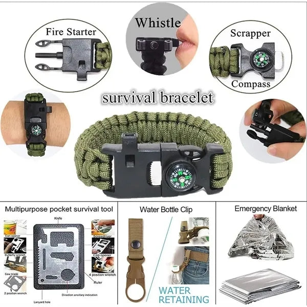 12in1 Outdoor Emergency Survival Gear Kit