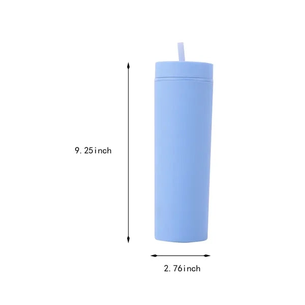 Portable practical sealed frosted straw straight cup