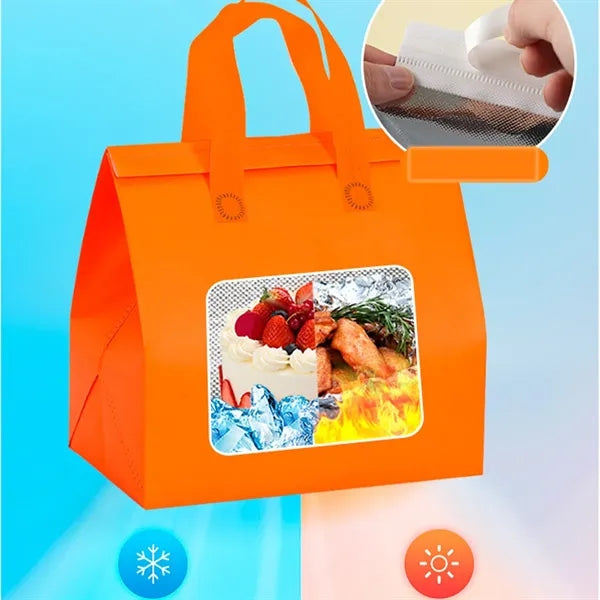 Portable large waterproof non-woven tote insulated bag