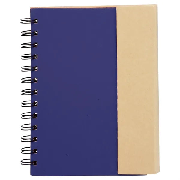 5.25" x 7" in. Eco flip top notebook with sticky notes