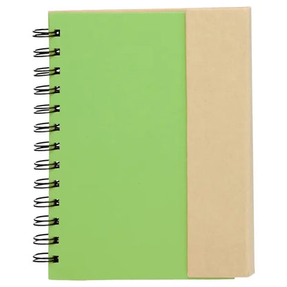 5.25" x 7" in. Eco flip top notebook with sticky notes