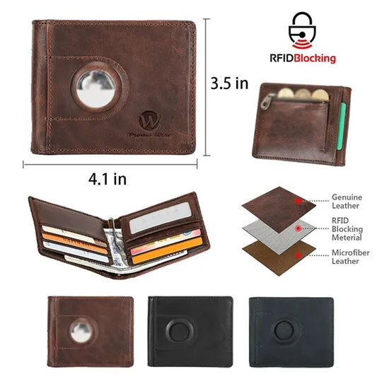 Genuine Leather Anti-theft Short Wallet