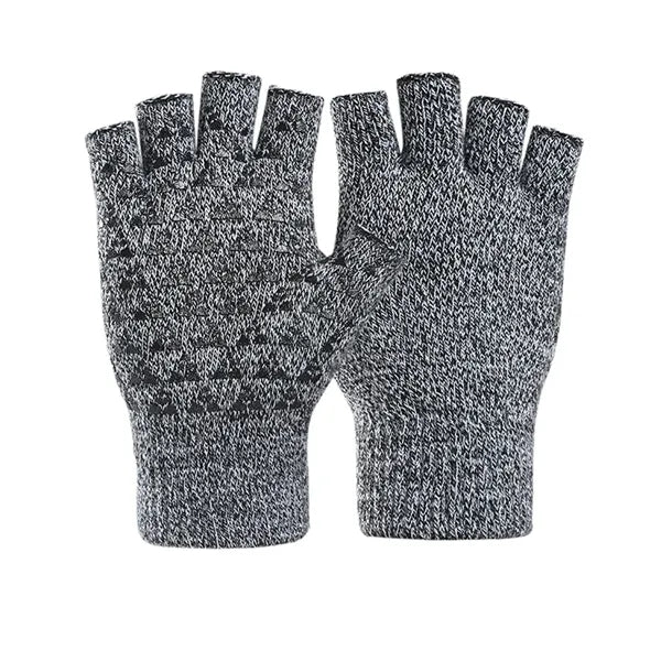 Unisex Antislip Winter Half Finger Knit Glove
