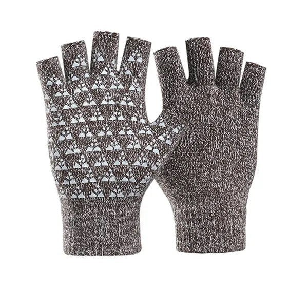 Unisex Antislip Winter Half Finger Knit Glove