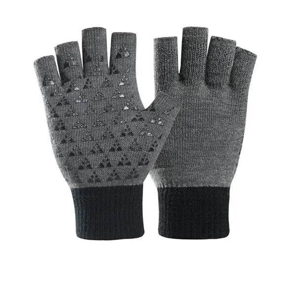 Unisex Antislip Winter Half Finger Knit Glove