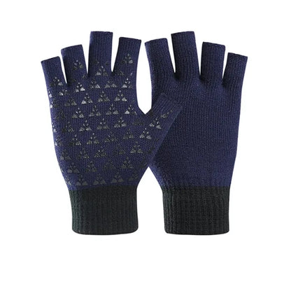 Unisex Antislip Winter Half Finger Knit Glove