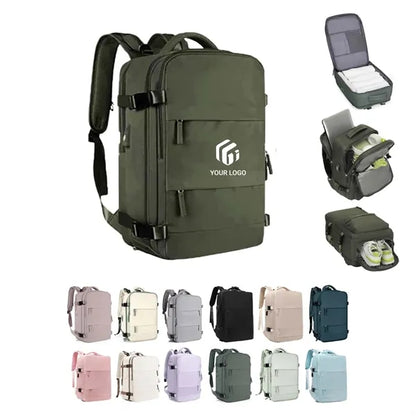 Versatile Travel Backpack with Charging Port & Shoe Pouch