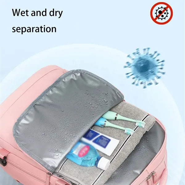 Versatile Travel Backpack with Charging Port & Shoe Pouch