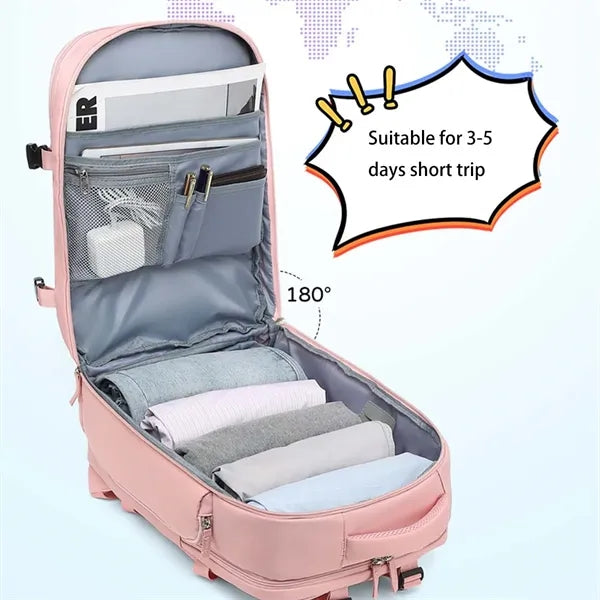 Versatile Travel Backpack with Charging Port & Shoe Pouch