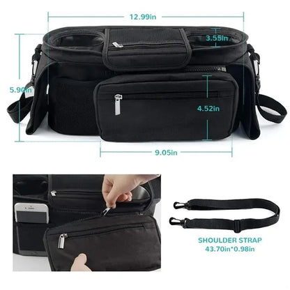 Universal Baby Stroller Organizer with Detachable Phone Bag