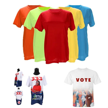 Polyester Custom Sublimation Men Women Election T Shirts