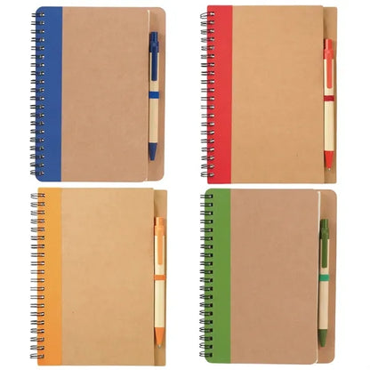 5" x 7" Eco Recycled Soft Cover Kraft Notebook with Pen