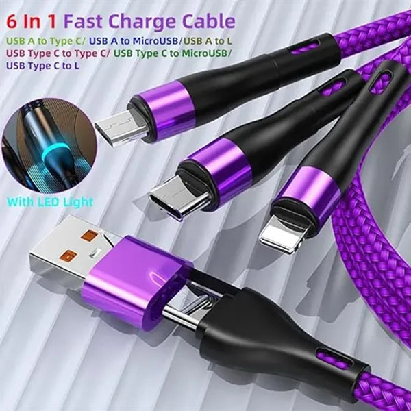 3 in 2 Fast Charging Cable with Light