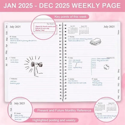 2025 Weekly & Monthly Planner-Calendar  Notebook