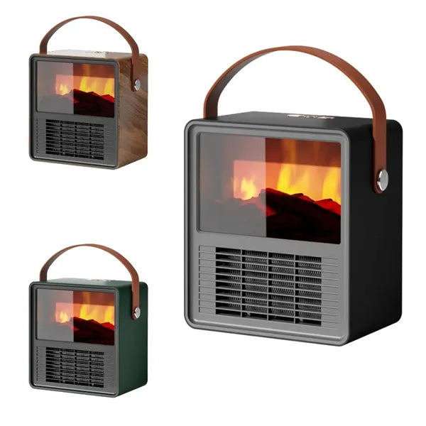 Small Portable Space Heater with Realistic 3D Flame