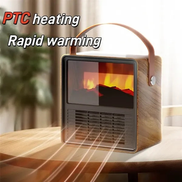 Small Portable Space Heater with Realistic 3D Flame