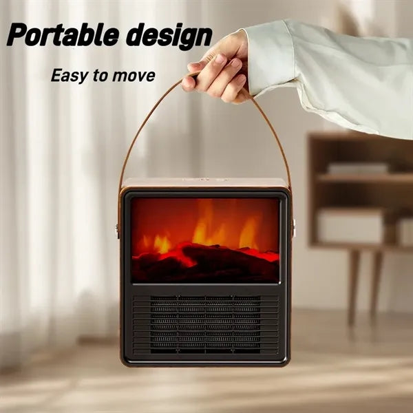 Small Portable Space Heater with Realistic 3D Flame