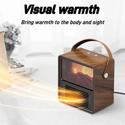 Small Portable Space Heater with Realistic 3D Flame