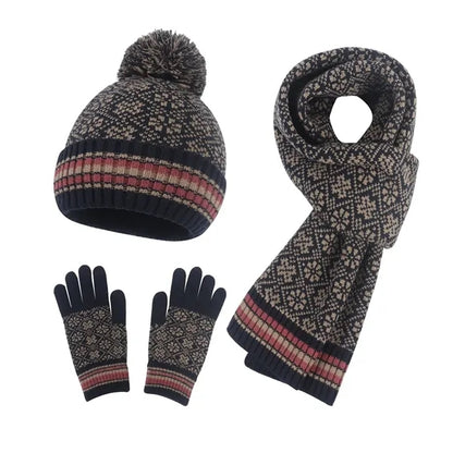 Winter Warmth Fleece Set Beanie, Gloves, and Scarf Hats