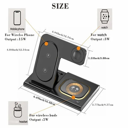 Foldable 3 in 1 Wireless Charger
