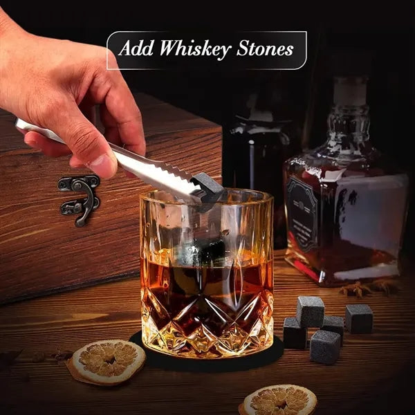 Whiskey Set Glasses Wooden Box Retirement Gifts