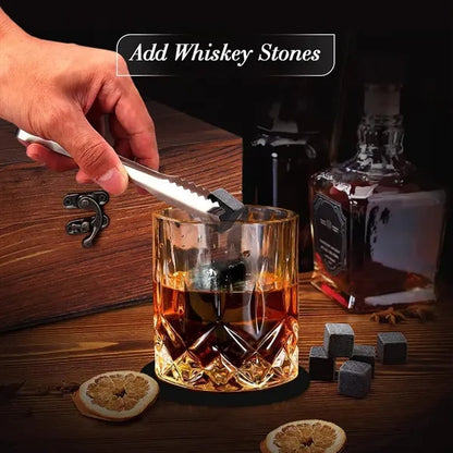 Whiskey Set Glasses Wooden Box Retirement Gifts