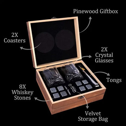 Whiskey Set Glasses Wooden Box Retirement Gifts