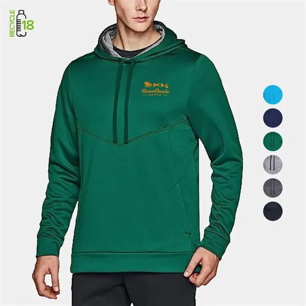 Men's rPET Fleece Pullover Hoodie w/ Pocket & Antibacterial