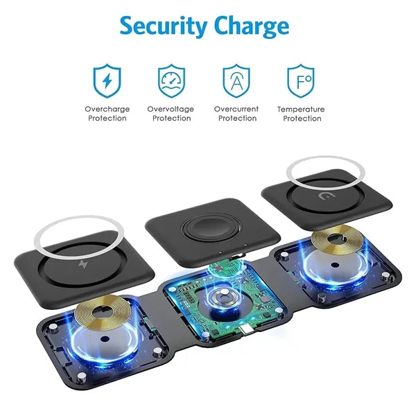 3 In 1 Foldable Magnetic Wireless Charger