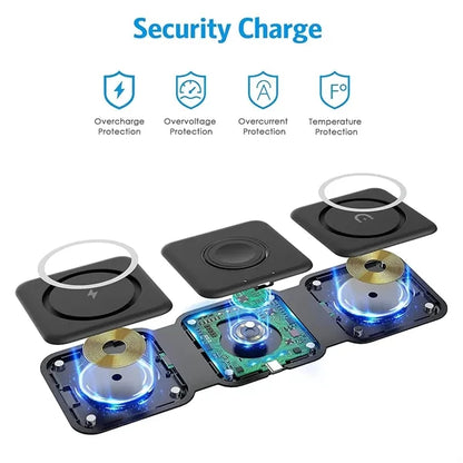 3 In 1 Foldable Magnetic Wireless Charger