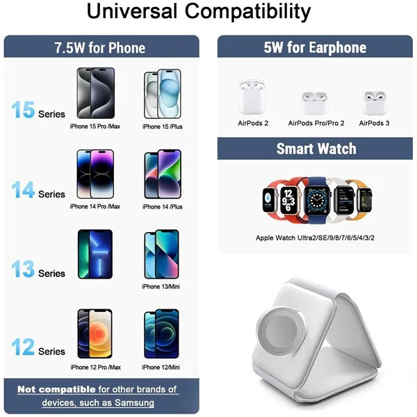 3 In 1 Foldable Magnetic Wireless Charger
