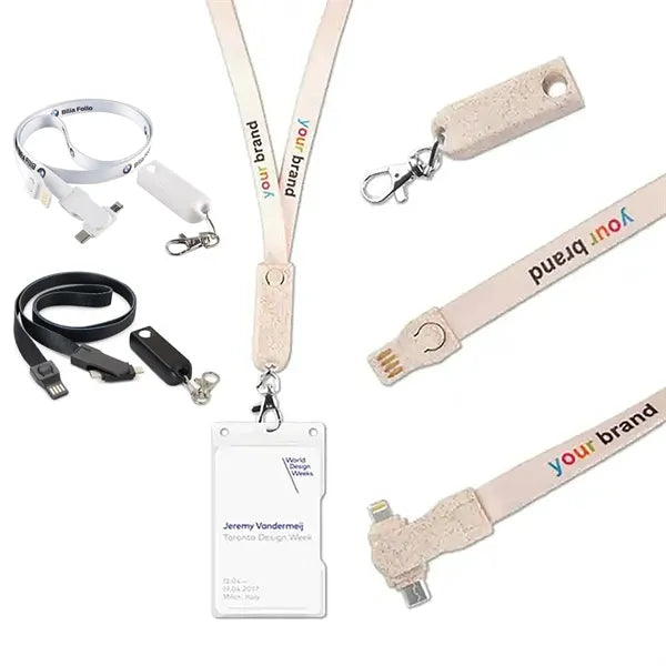Multi Functional USB Cable Badge Lanyard