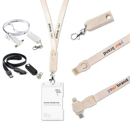 Multi Functional USB Cable Badge Lanyard