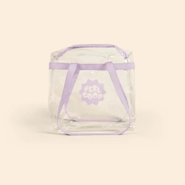 CLEAR VINYL TOTE WITH ZIPPER