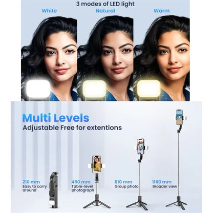 46" Smart Selfie Stick with Double-Fill Lights
